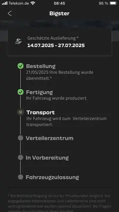 Screenshot Dacia App Auslieferungsvorgang.webp